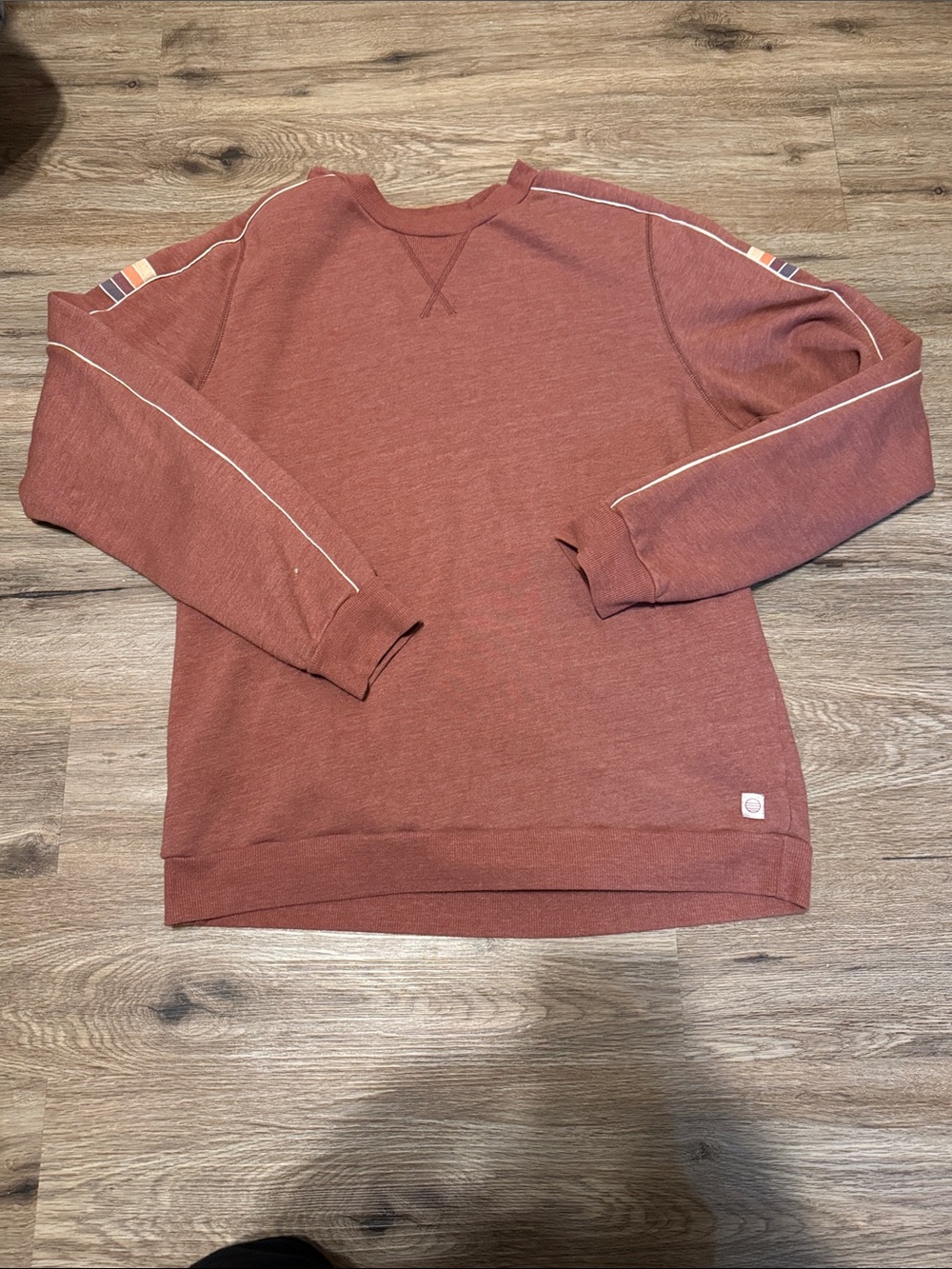 Marine Layer Men's Crewneck Worn Sweatshirt in Dusty Rose Size L
